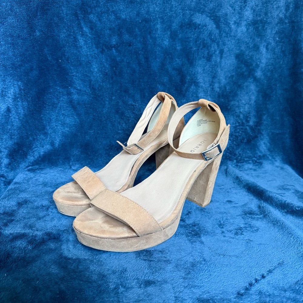 Torrid Tan Heels with Ankle Straps